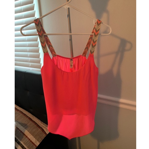 Pink tank top with super cute strap details! - Picture 1 of 1